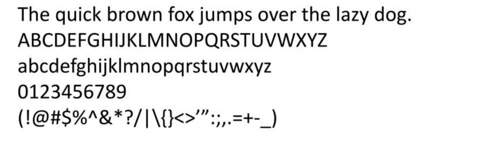 Calibri font — Example.