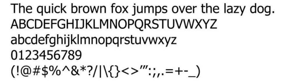 Tahoma font — Example.