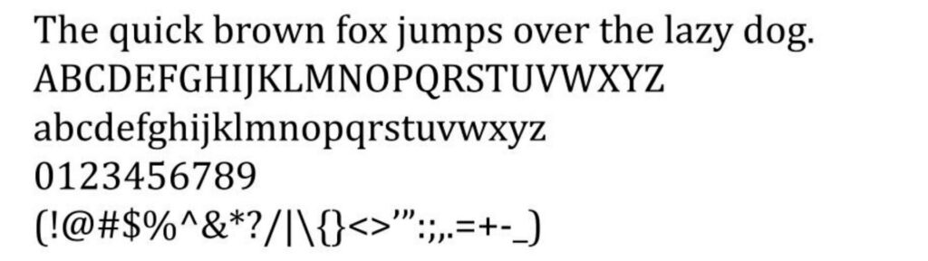 Cambria font — Example.