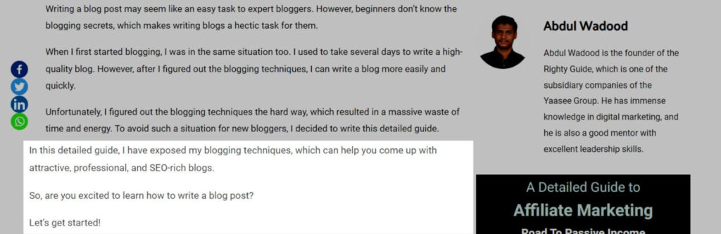 Blog intro example