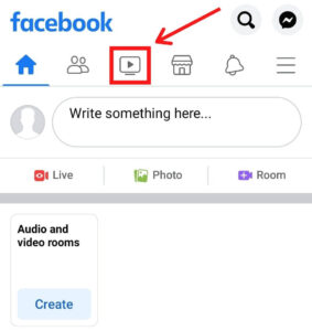 Icon to access "Facebook Watch" videos.
