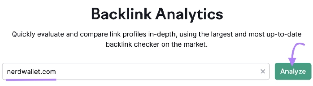 SEMRush Backlink Analytics Tool