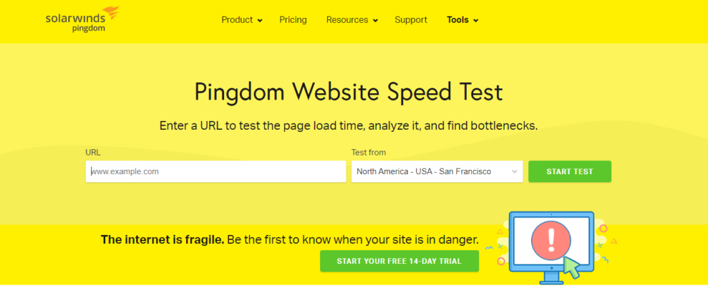 Pingdom Website Speed Test Tool