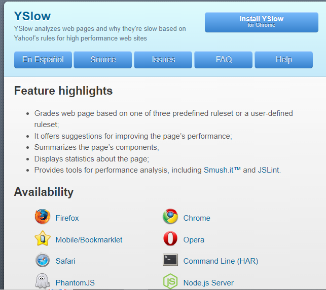 YSlow Website Speed Test Tool
