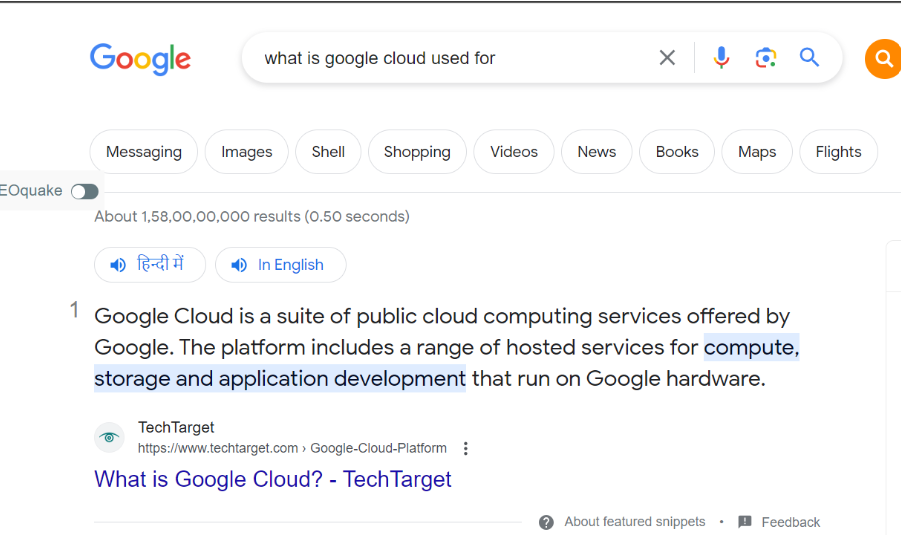 Paragraph featured snippet example